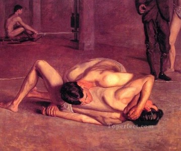 Thomas Eakins Painting - The Wrestlers Realism Thomas Eakins